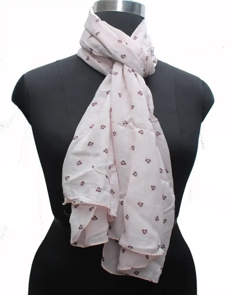 Desibutik pretty peach muslin fabric digitally printed scarf