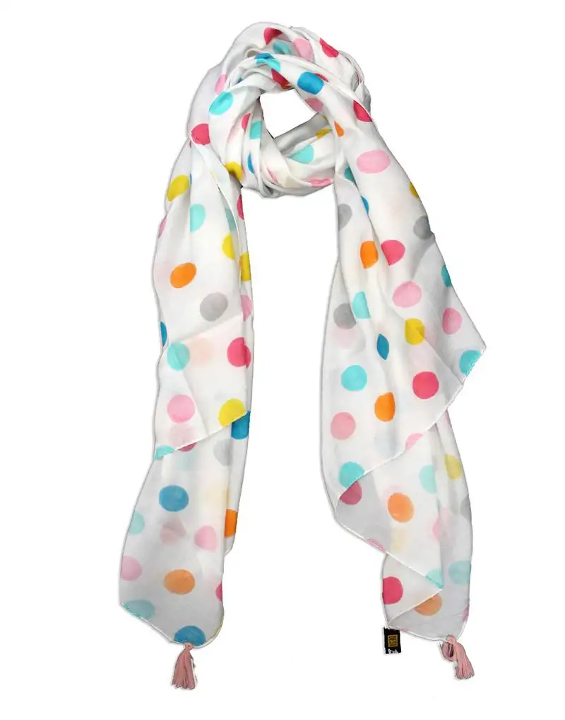 Appealing muslin fabric multicolor printed women scarf::Stoles