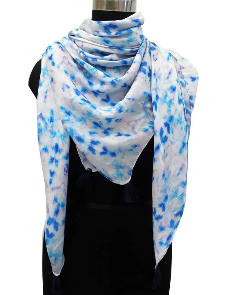 Stunning muslin fabric multicolor printed women square scarf::Stoles