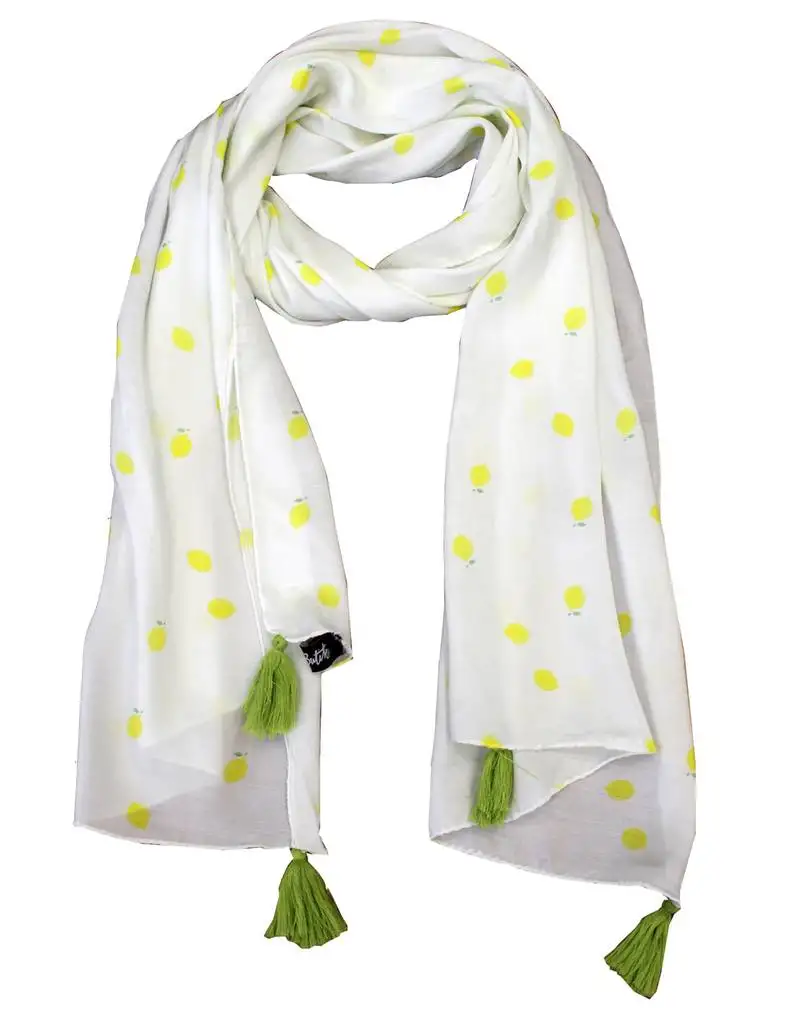 Dazzling viscose fabric white printed women scarf