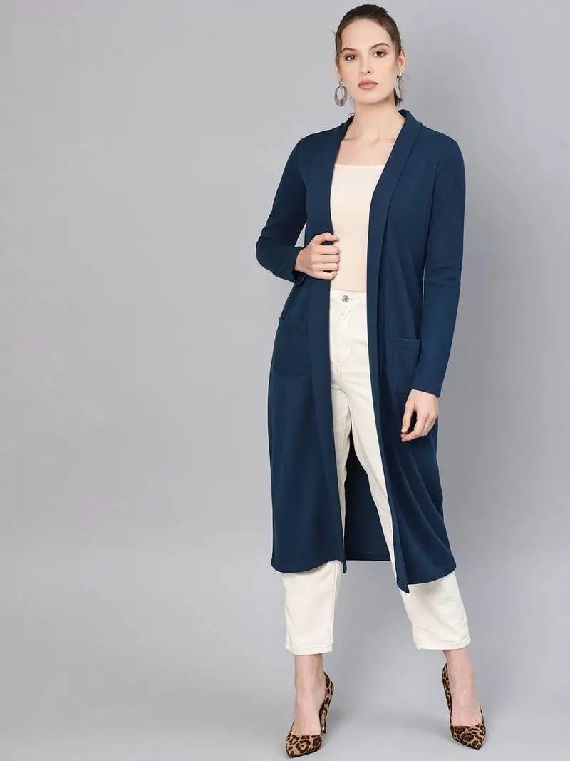 Green rib longline shrug