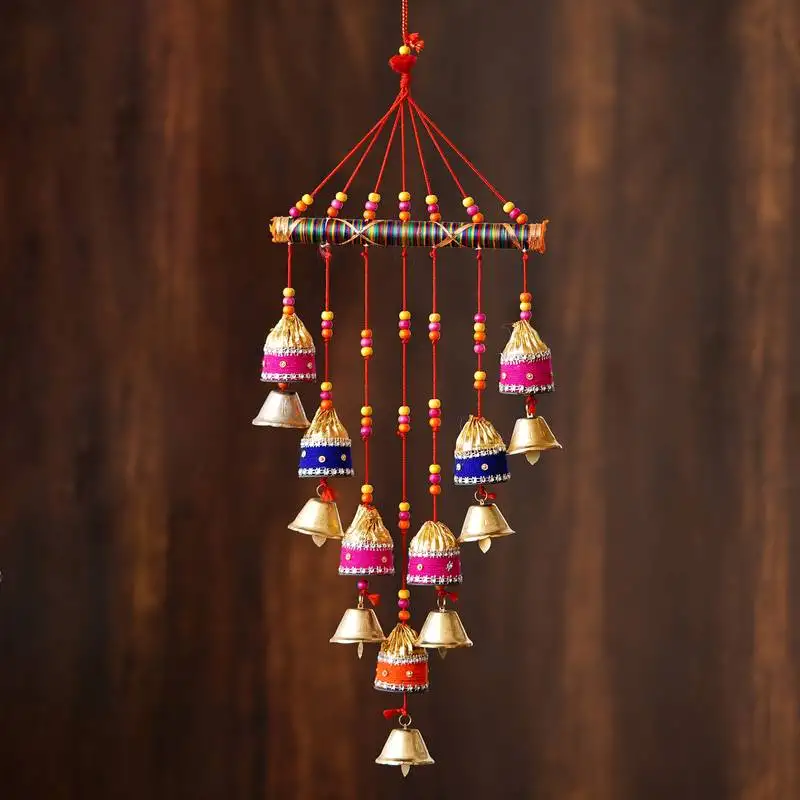 Ecraftindia handcrafted decorative colorful wall::Door::Window hanging bells