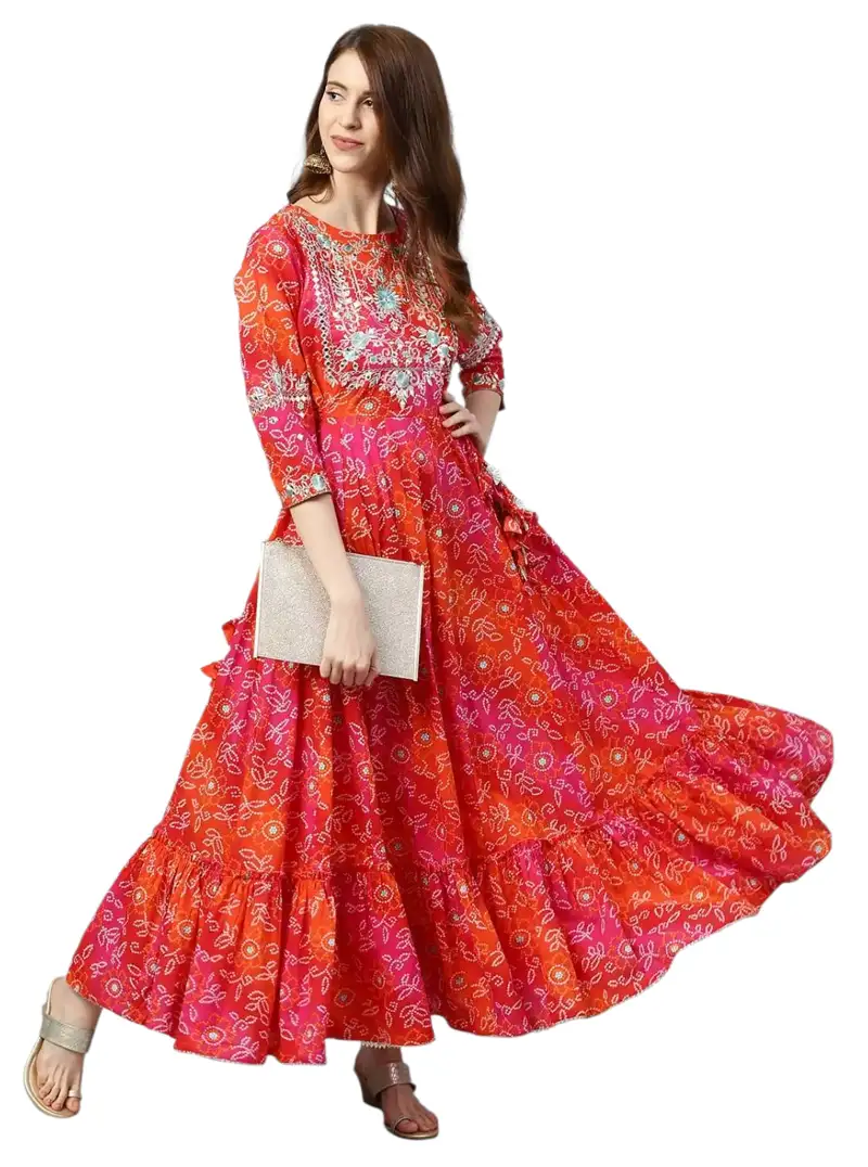 Women ethnic party wear rayon gown