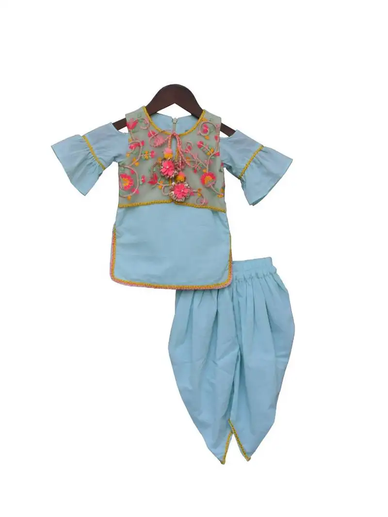 Golden shimmer and pink glitter net frock