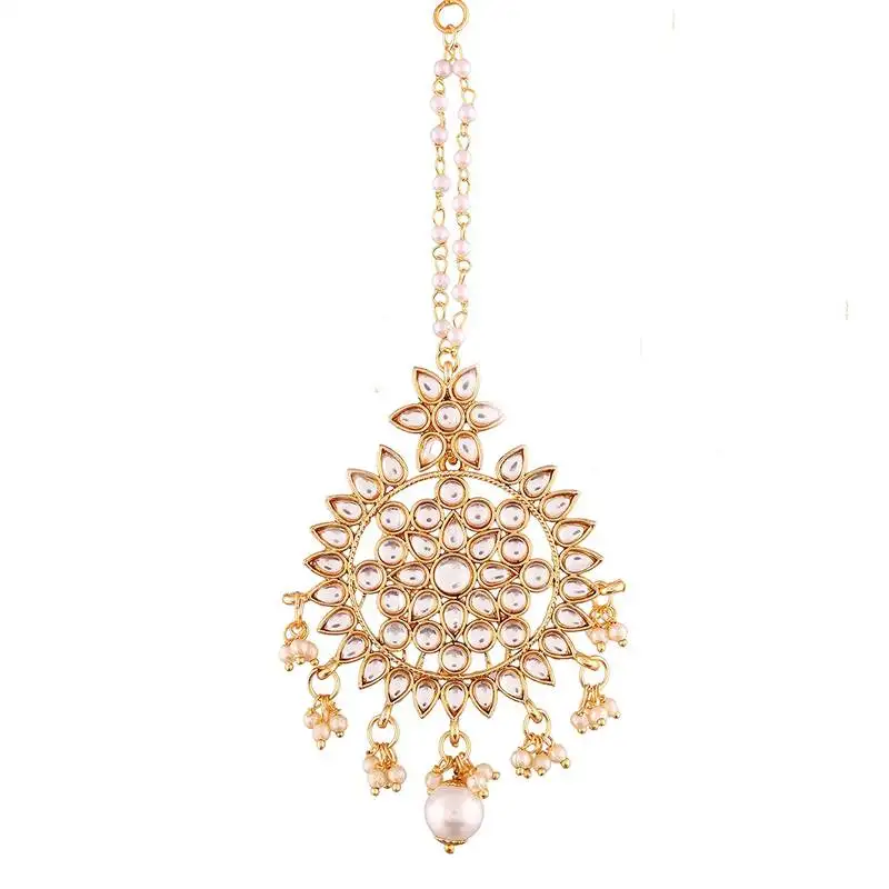 Gold plated kalank inspired pearl maang tikka for women