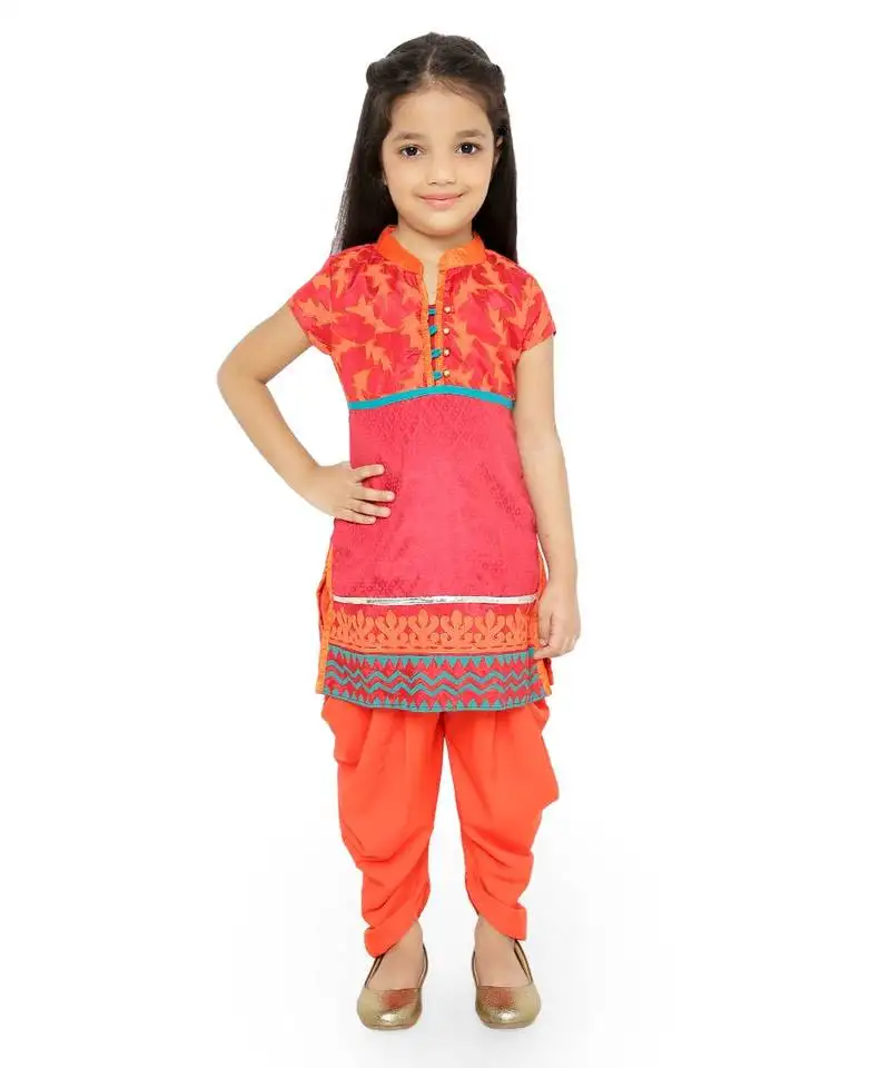 Twisha stylish aari work embroidered top with dhoti - red