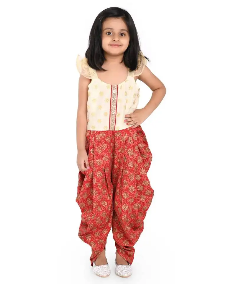 Twisha stylish printed dhoti style jumpsuit :-red