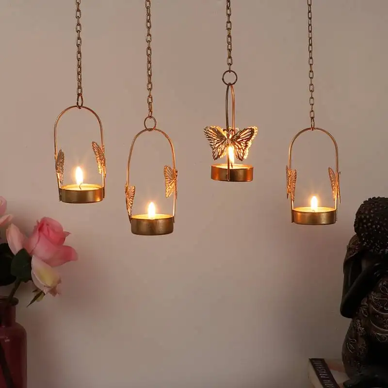 Set of 4 butterfly tealight