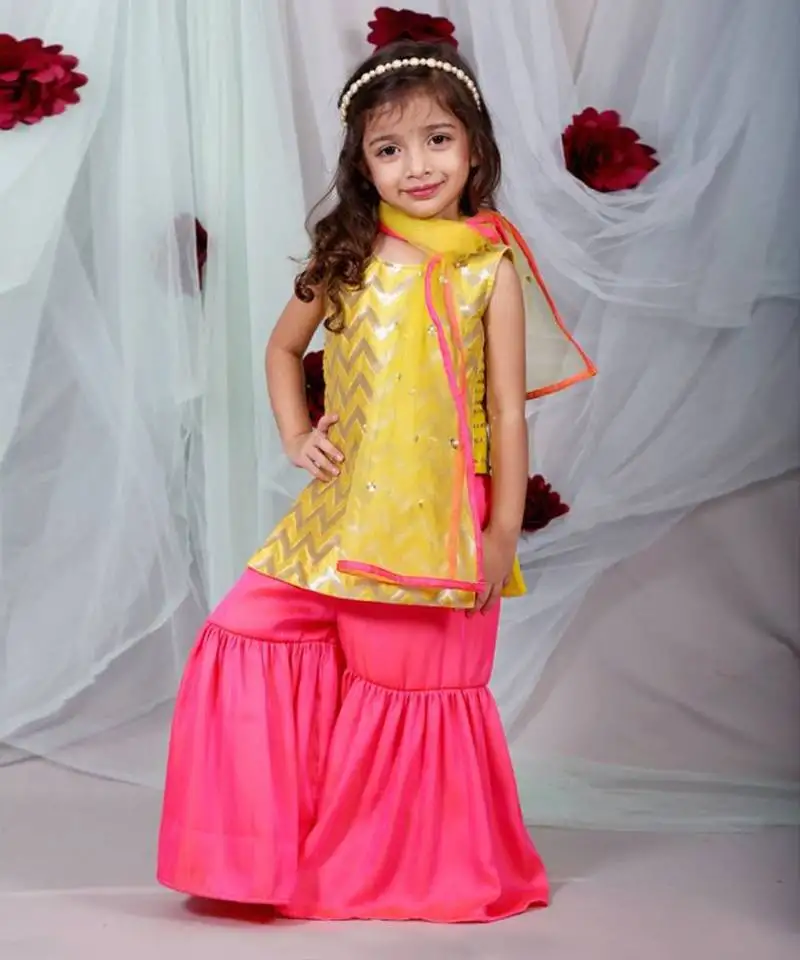 Silk kurtatop with garara