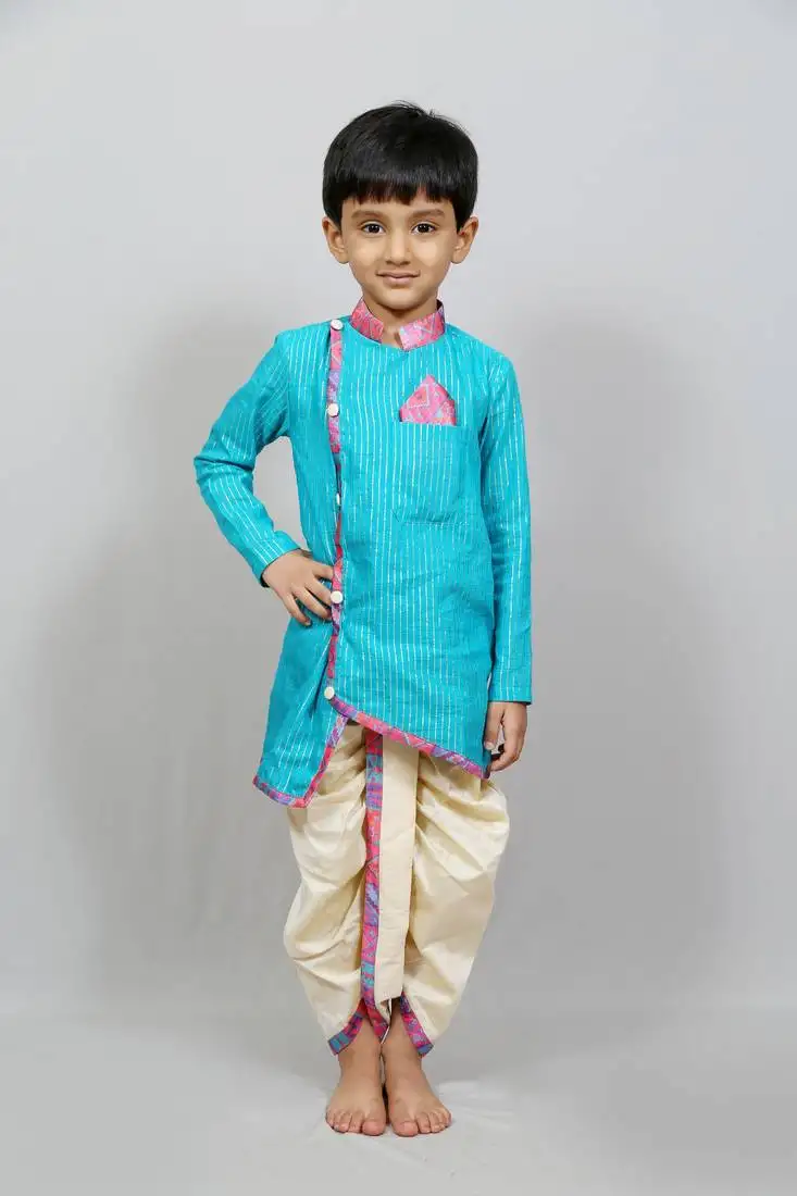 Angarakha style kurta with dhoti