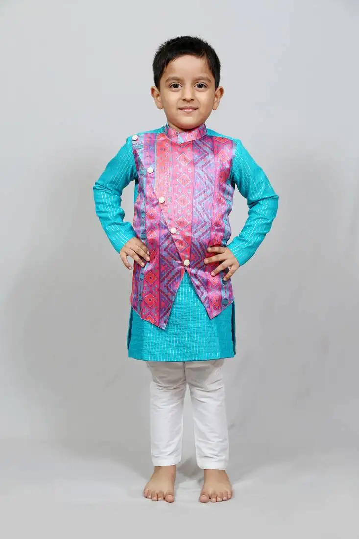 Dhoti and kurta with attached jacket