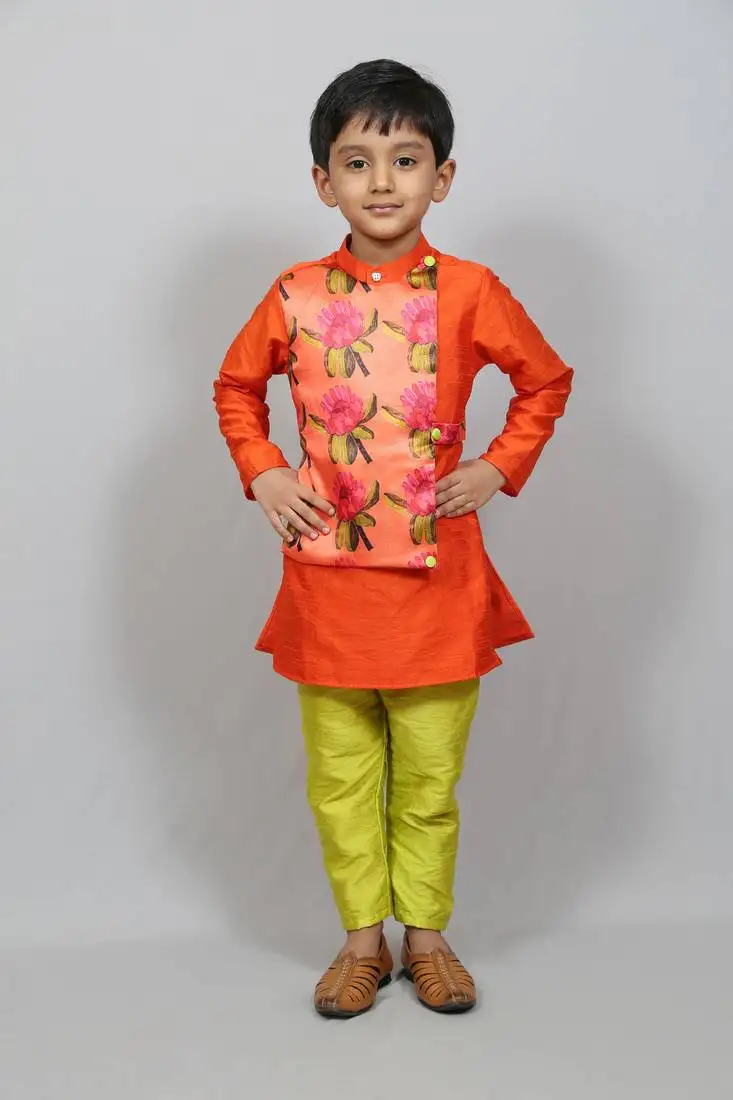 Kurta with attached jacket and pant