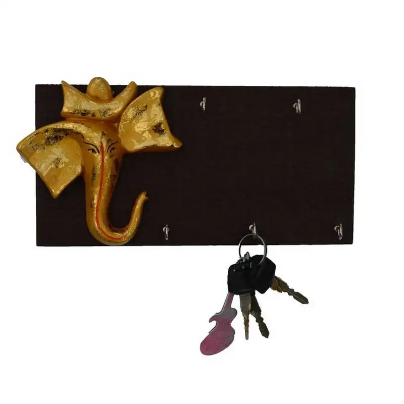 Wooden lord ganesha key holder