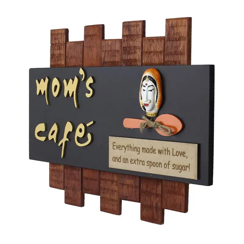 Wooden mom's cafe wall hanging decorative showpiece