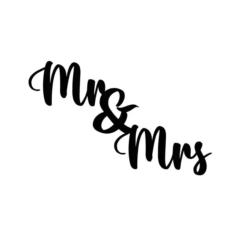 Ecraftindia "mr & mrs" black engineered wood wall art cutout, ready to hang home decor