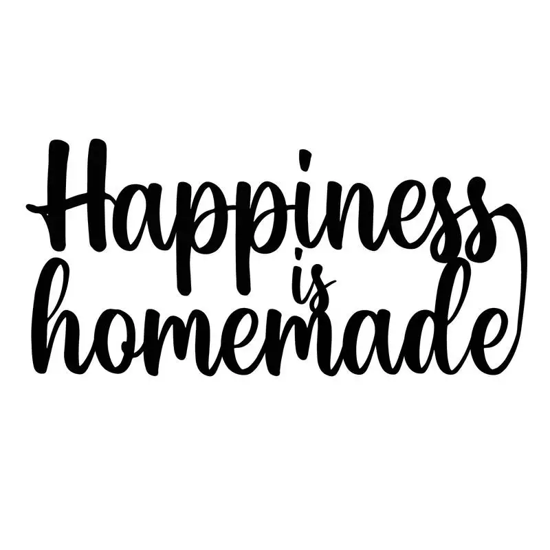 Ecraftindia "happiness is homemade" black engineered wood wall art cutout, ready to hang home decor