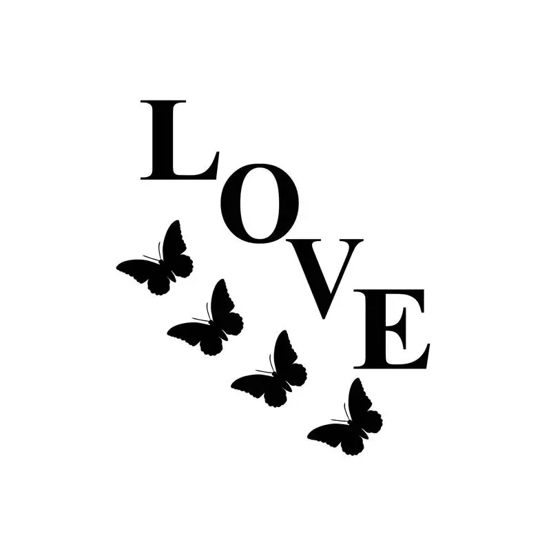 Ecraftindia "love with butterfly" black engineered wood wall art cutout, ready to hang home decor