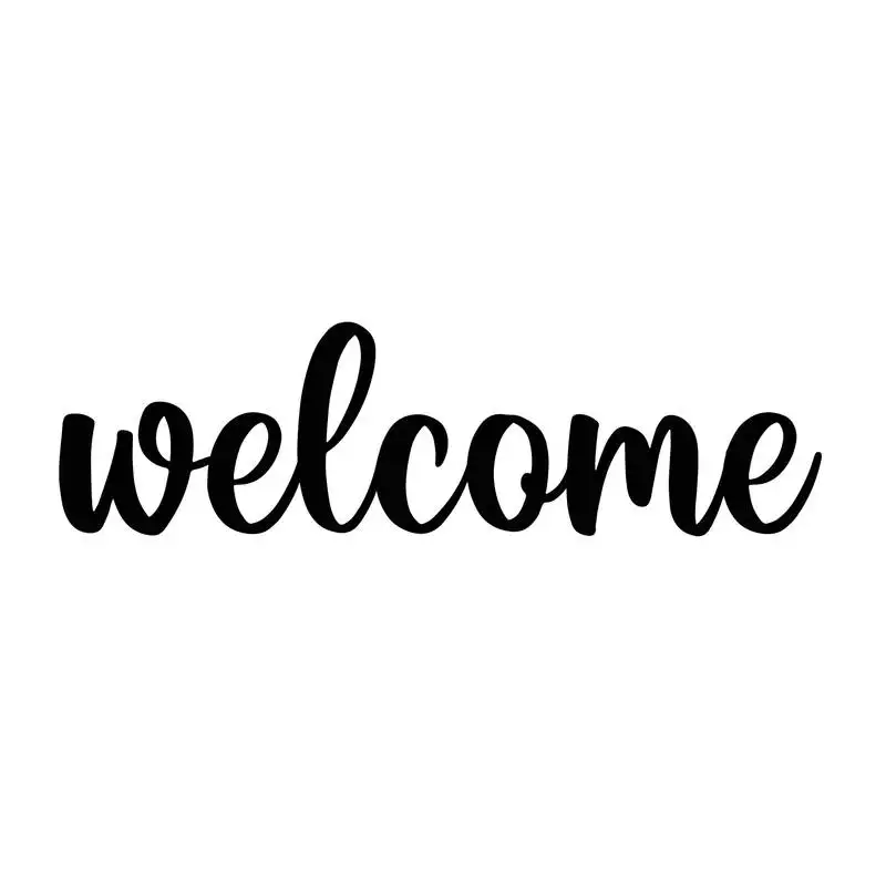 Ecraftindia "welcome" black engineered wood wall art cutout, ready to hang home decor