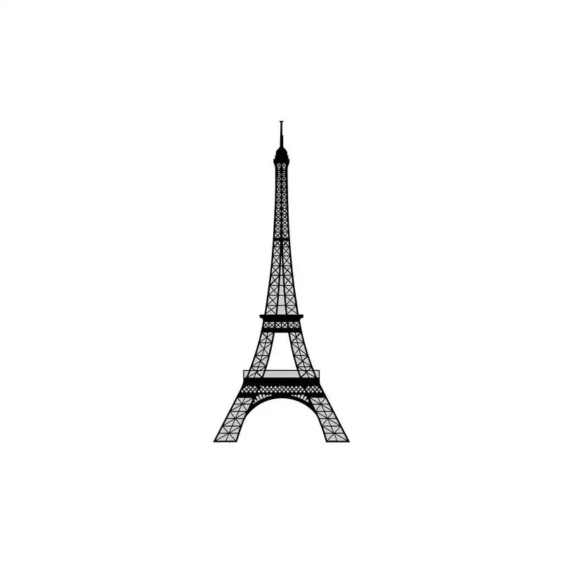 Ecraftindia "eiffel tower" black engineered wood wall art cutout, ready to hang home decor