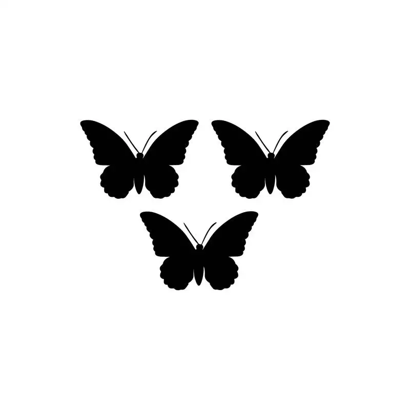 Ecraftindia set of 3 "butterflies" black engineered wood wall art cutout, ready to hang home decor