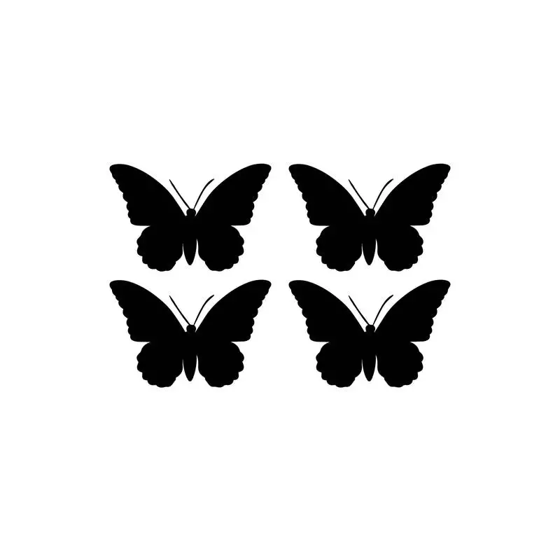 Ecraftindia set of 4 "butterflies" black engineered wood wall art cutout, ready to hang home decor