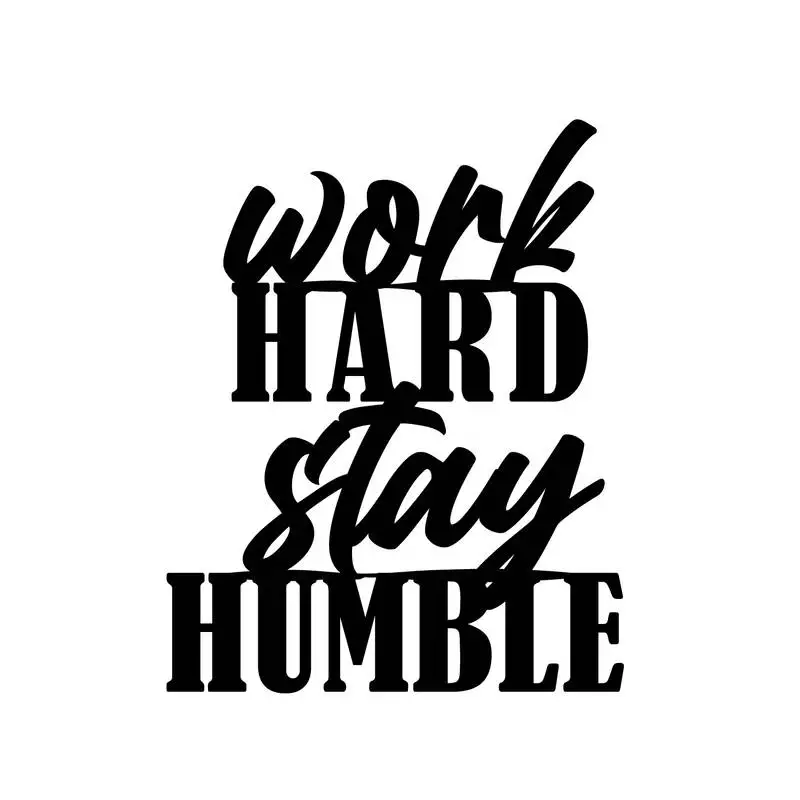 Ecraftindia "work hard stay humble" black engineered wood wall art cutout, ready to hang home decor