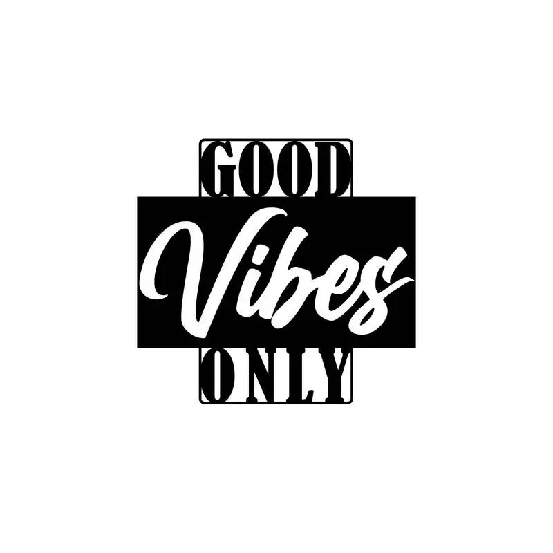 Ecraftindia "good vibes only" black engineered wood wall art cutout, ready to hang home decor