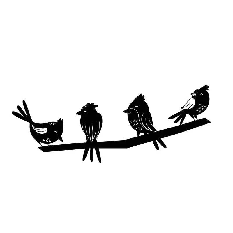 Ecraftindia "birds on a branch" black engineered wood wall art cutout, ready to hang home decor