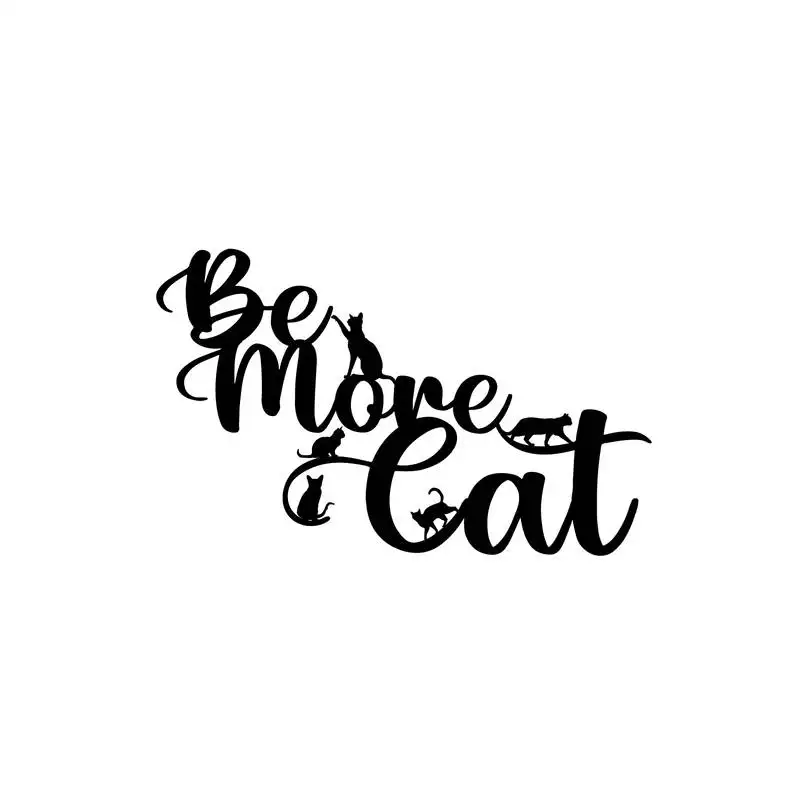 Ecraftindia "be more cat" black engineered wood wall art cutout, ready to hang home decor