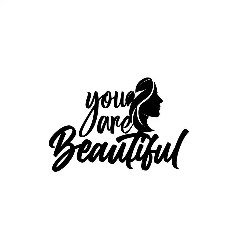 Ecraftindia "you are beautiful" black engineered wood wall art cutout, ready to hang home decor