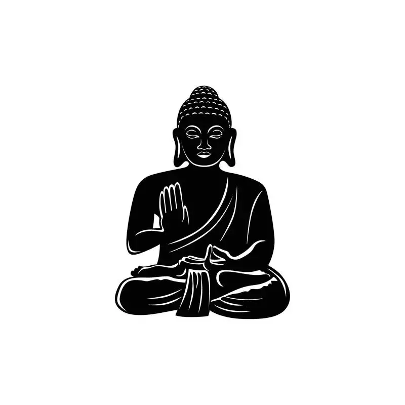 Ecraftindia "buddha" black engineered wood wall art cutout, ready to hang home decor