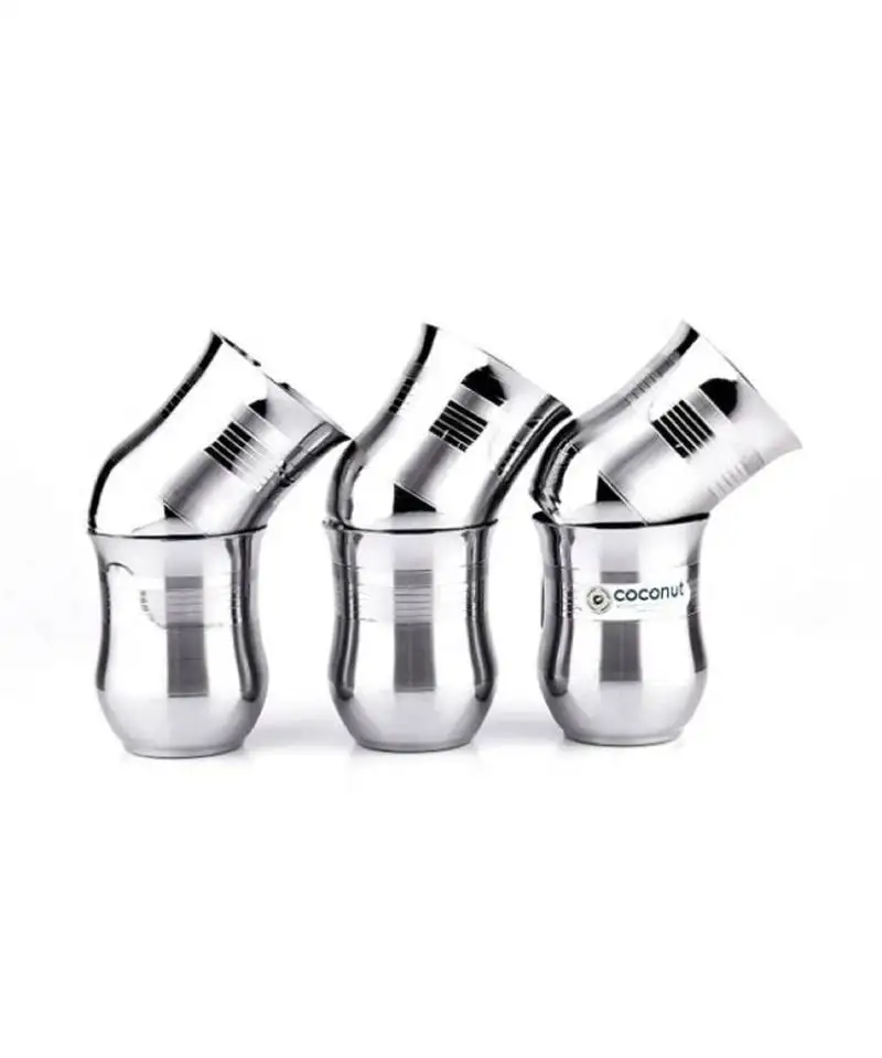 Coconut stainless steel glasses - set of 6 (250 ml each)
