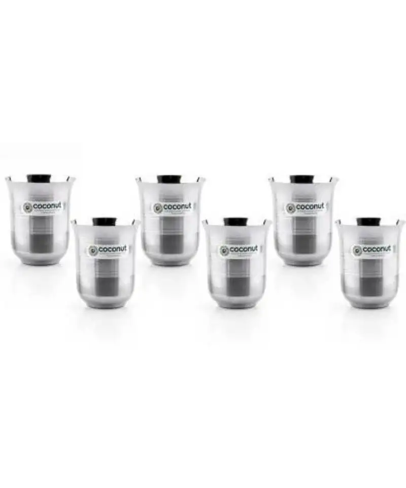 Coconut stainless steel glasses - set of 6 - capacity -350ml each glass