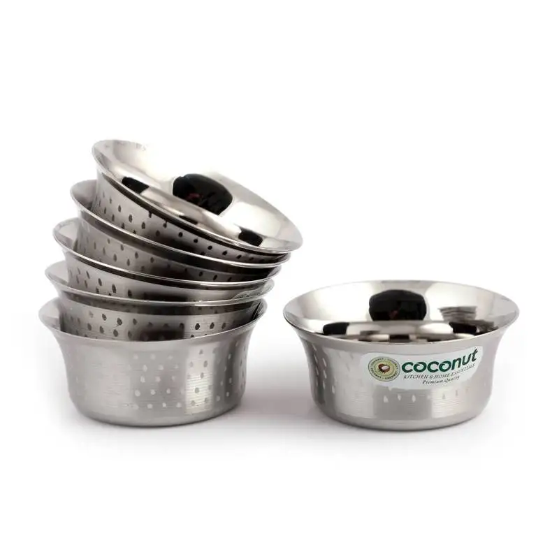 Coconut stainless steel shower pari bowl::Vati::Katori- c23 - set of 6- capacity each bowl 200ml
