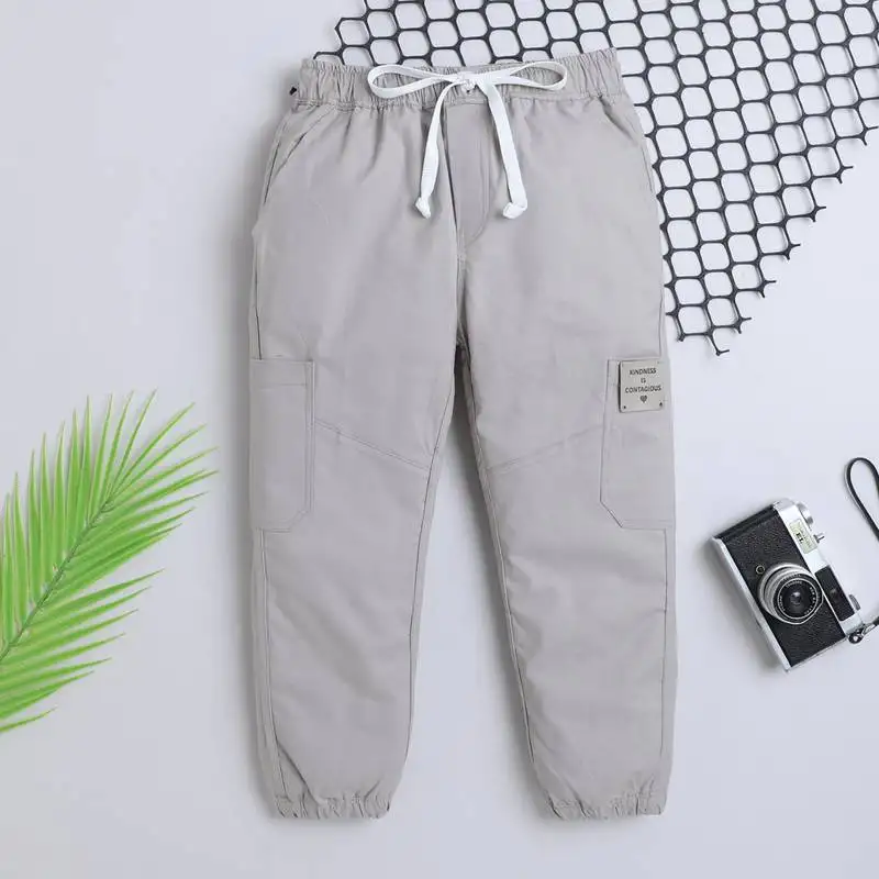 Grey cotton printed jogger for boys