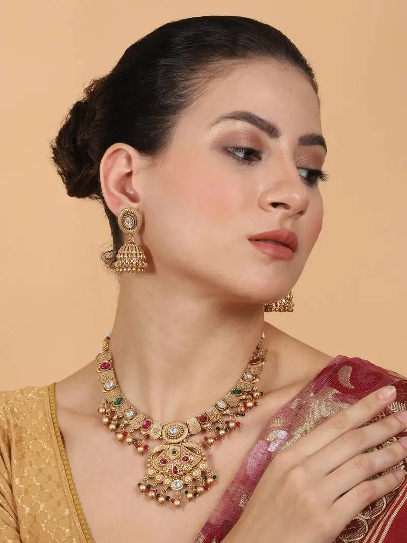 Regal rajwadi kempu necklace set