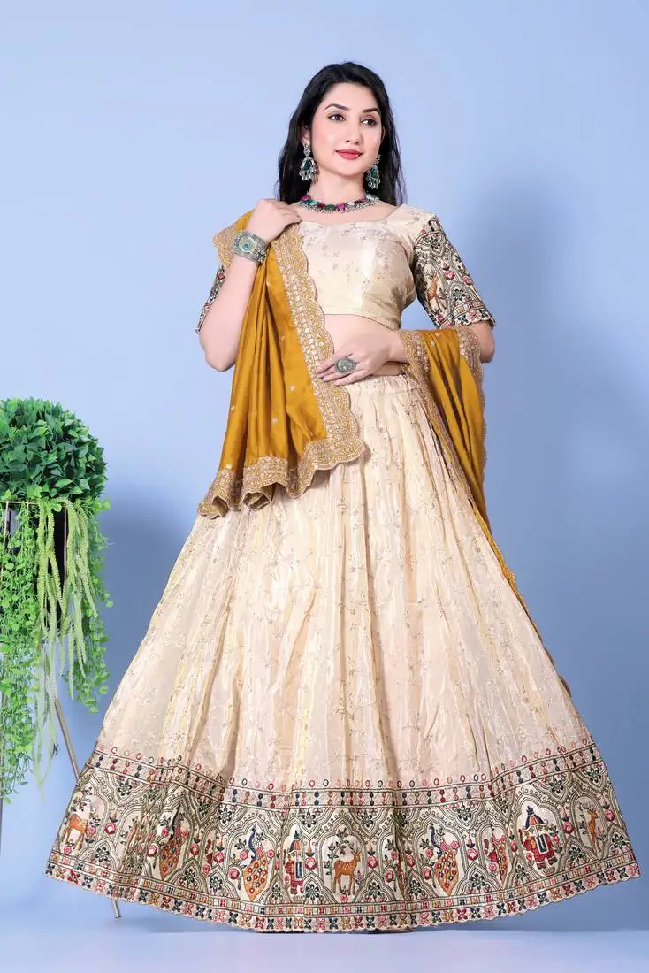 Designer lehenga choli with sequins & resham work