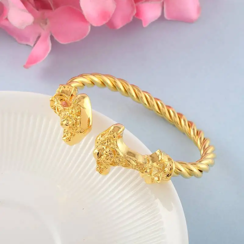 Brass goldplated satan skull head kada for men and women