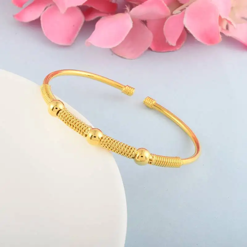 Brass goldplated free size bangle kada cuff bracelet for men and women