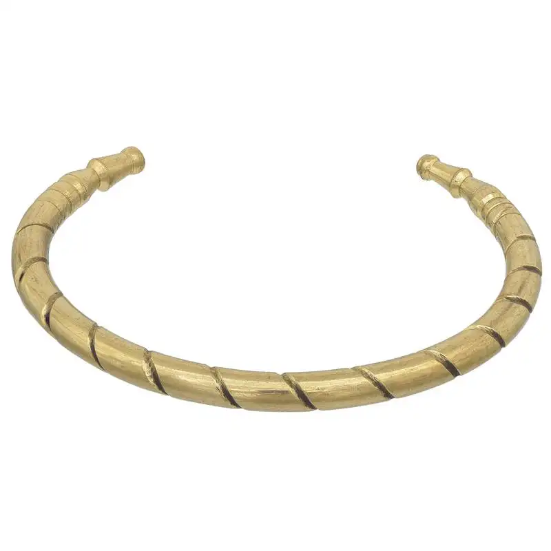 Brass tube design stripe slit open end free size kada men women