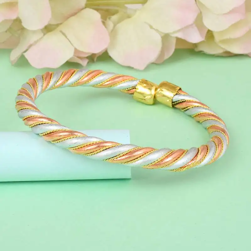 Mix metal asht-dhatu free size adjustable bangle kada for men women