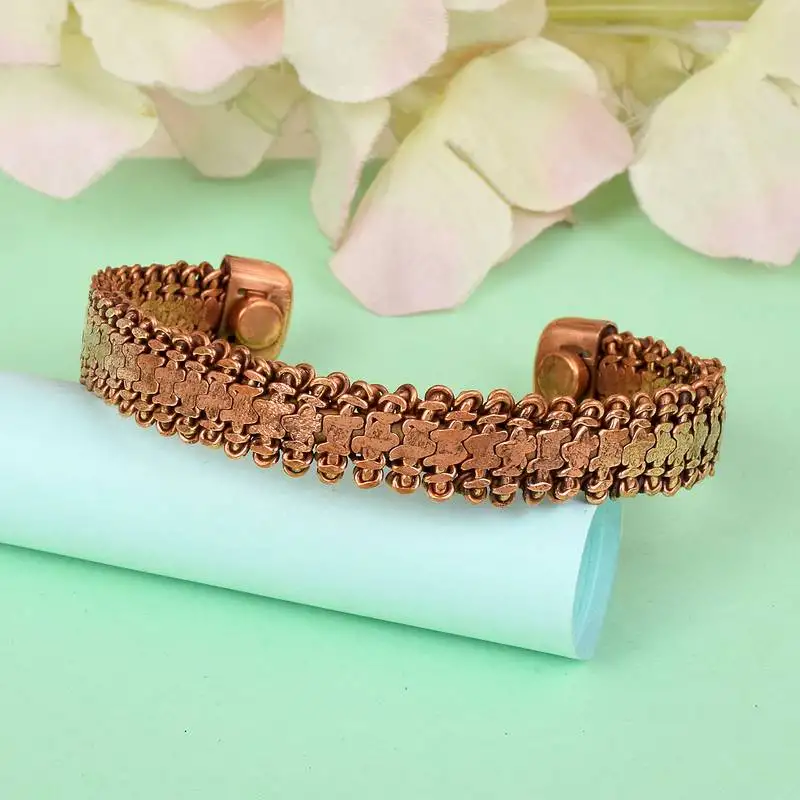 Pure copper free size adjustable health benificial cuff kada men women