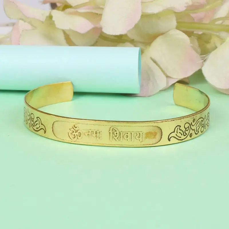 Pure brass om namah shivay kada hindu temple jewellery men women