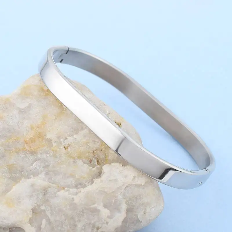 Pure stainless steel openable free size bracelet kada for men and women