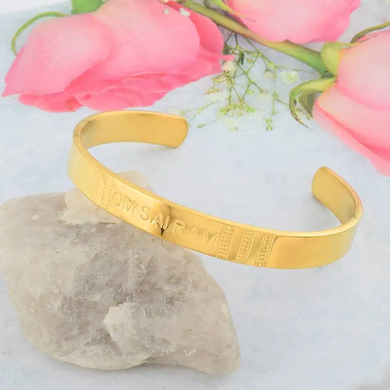 Pure brass om sai ram shirdi saibaba kada free size hindu men women