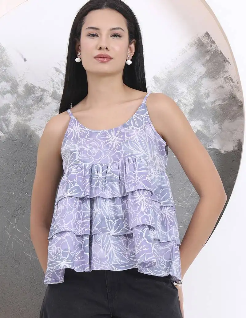 Grey pure cotton flared top