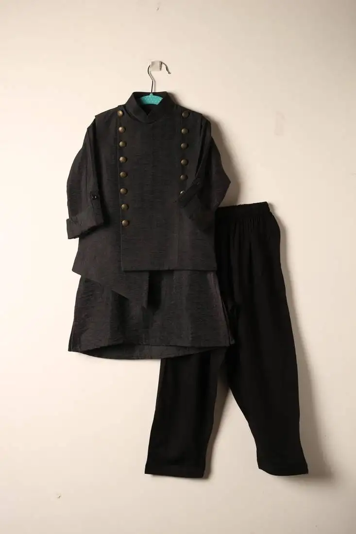 Carbon viscose kurta bandi set for boys