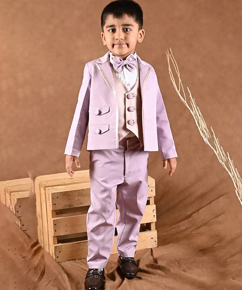 Purple plain cotton suit