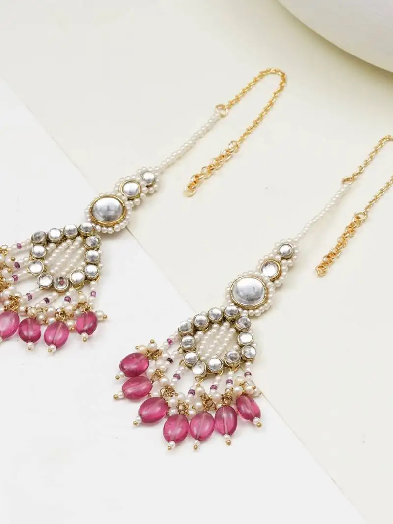 Gulabi drape ear chain earrings