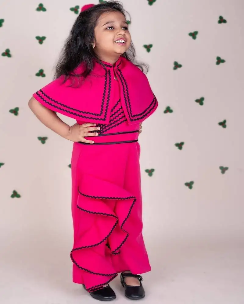 Hot pink plain faux polyester jumpsuit